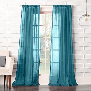 No. 918 44082 Tayla Crushed Texture Semi-Sheer Rod Pocket Curtain Panel, 50