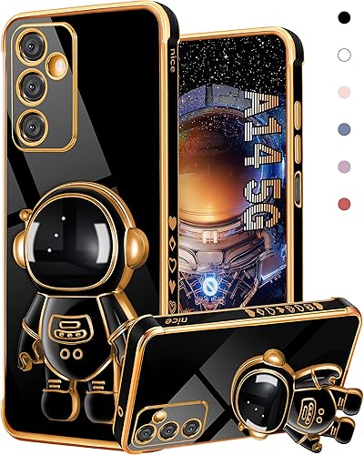 Coralogo Funda de teléfono para Galaxy A14 5G, diseño de astronauta linda para mujeres y niñas, con soporte oculto de astronauta, diseño 6D para