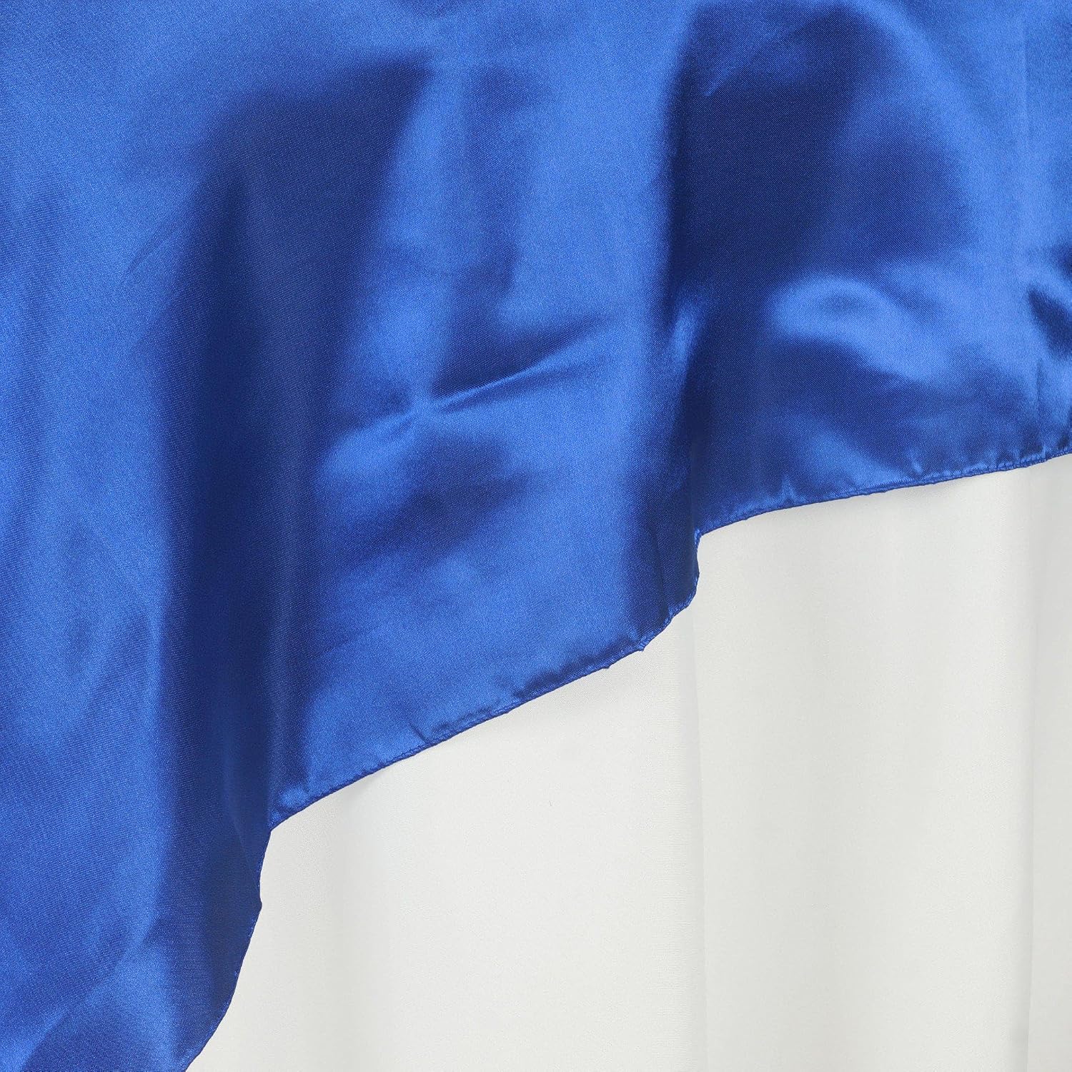 Efavormart 5 Pack | 72" x 72" Royal Blue Seamless Satin Square Tablecloth Overlay