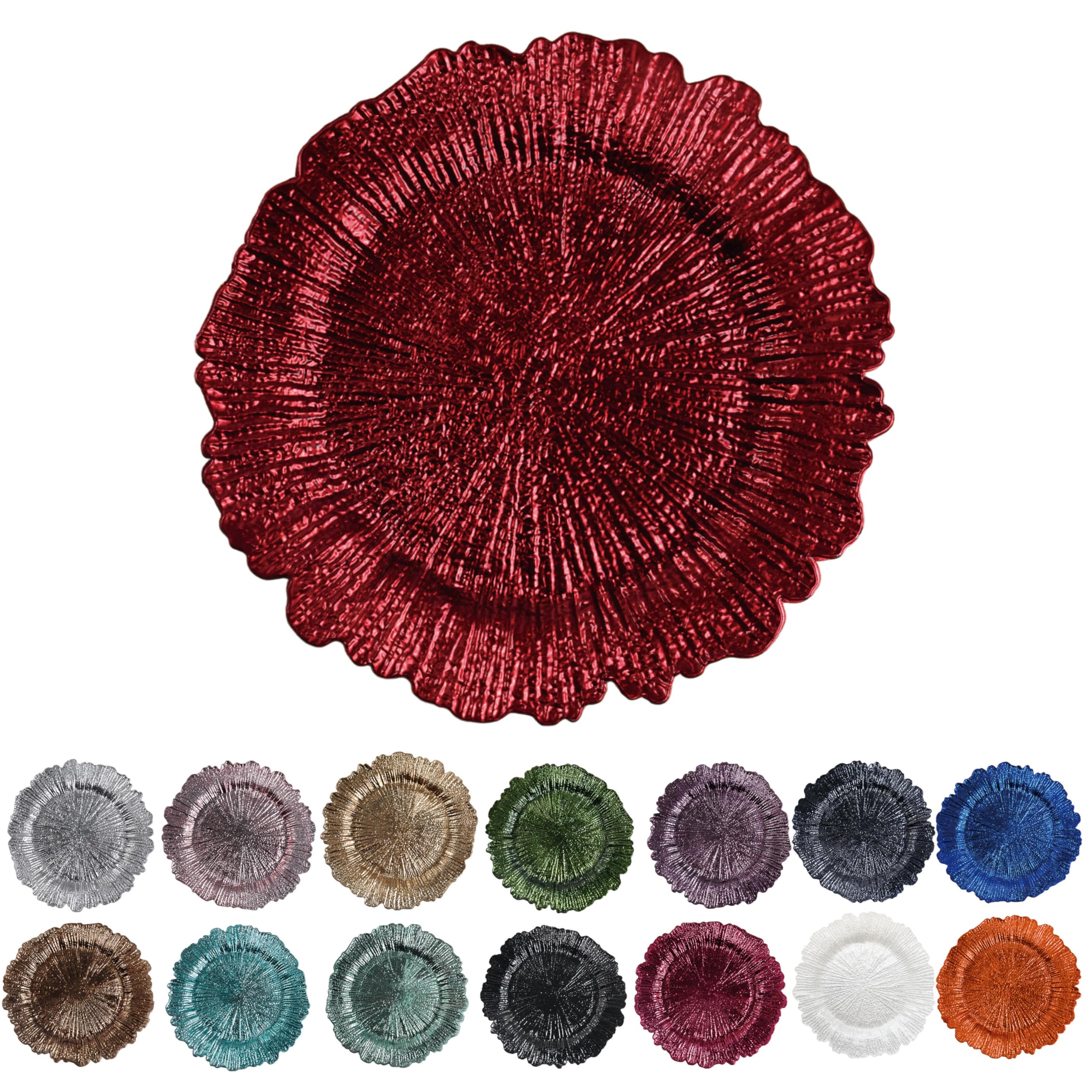 Evershine Silver Charger Plates - Set of 6 Floral Reef Design -13 Evershine Silver Charger Plates - Set of 6 Floral Reef Design -13