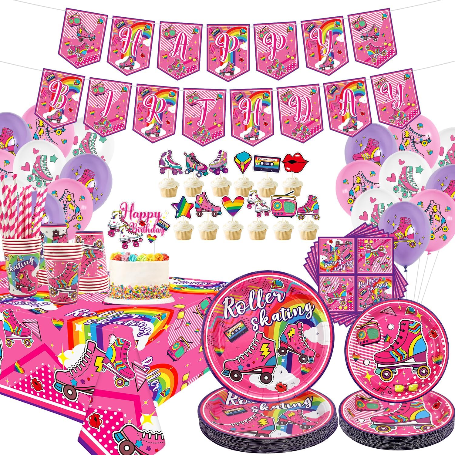 Roller Skating Party Supplies Roller Skate Birthday Party Decorations