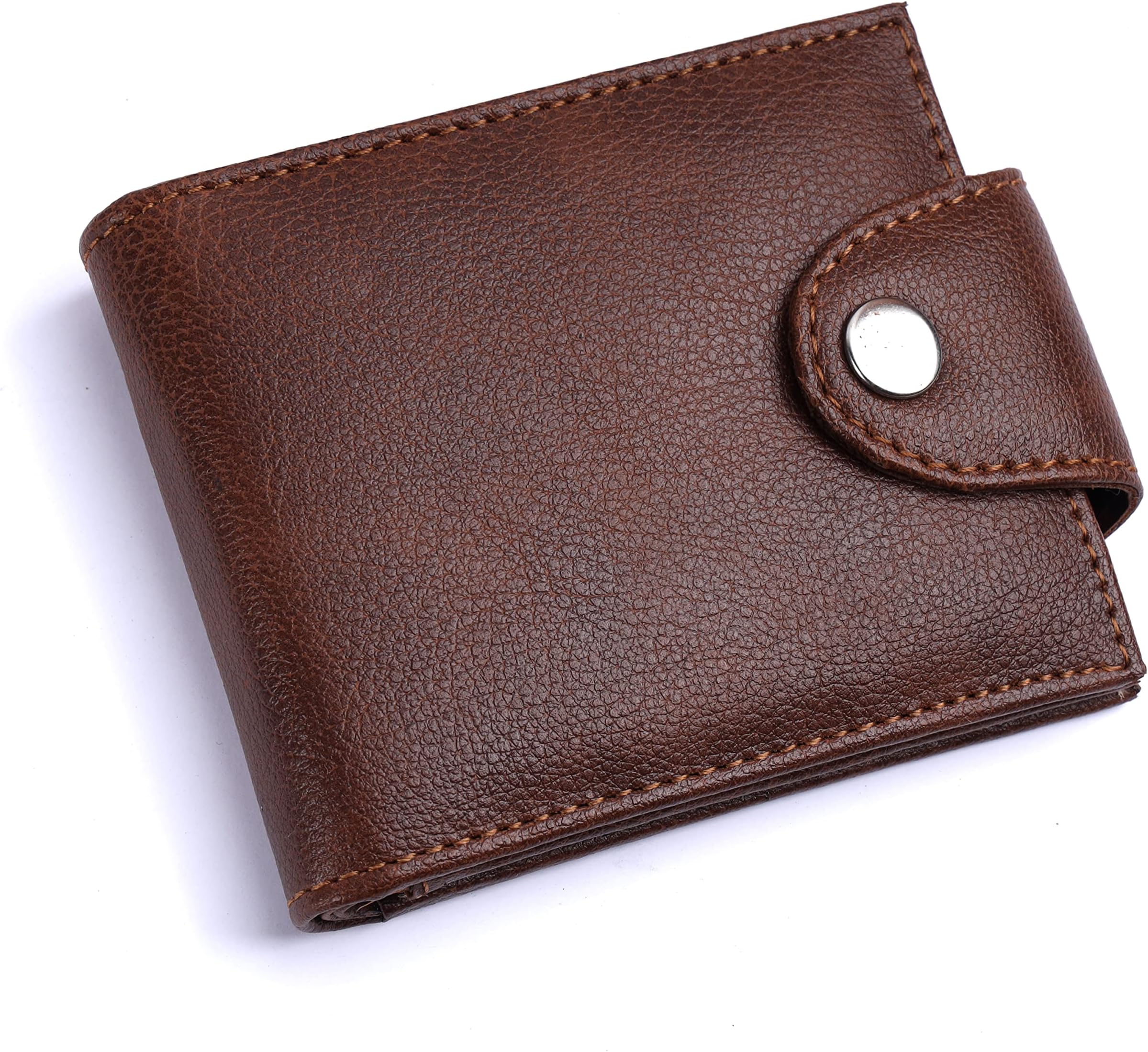 LEATHERSTILERFID Protected Genuine Brown Leather Wallet for Men