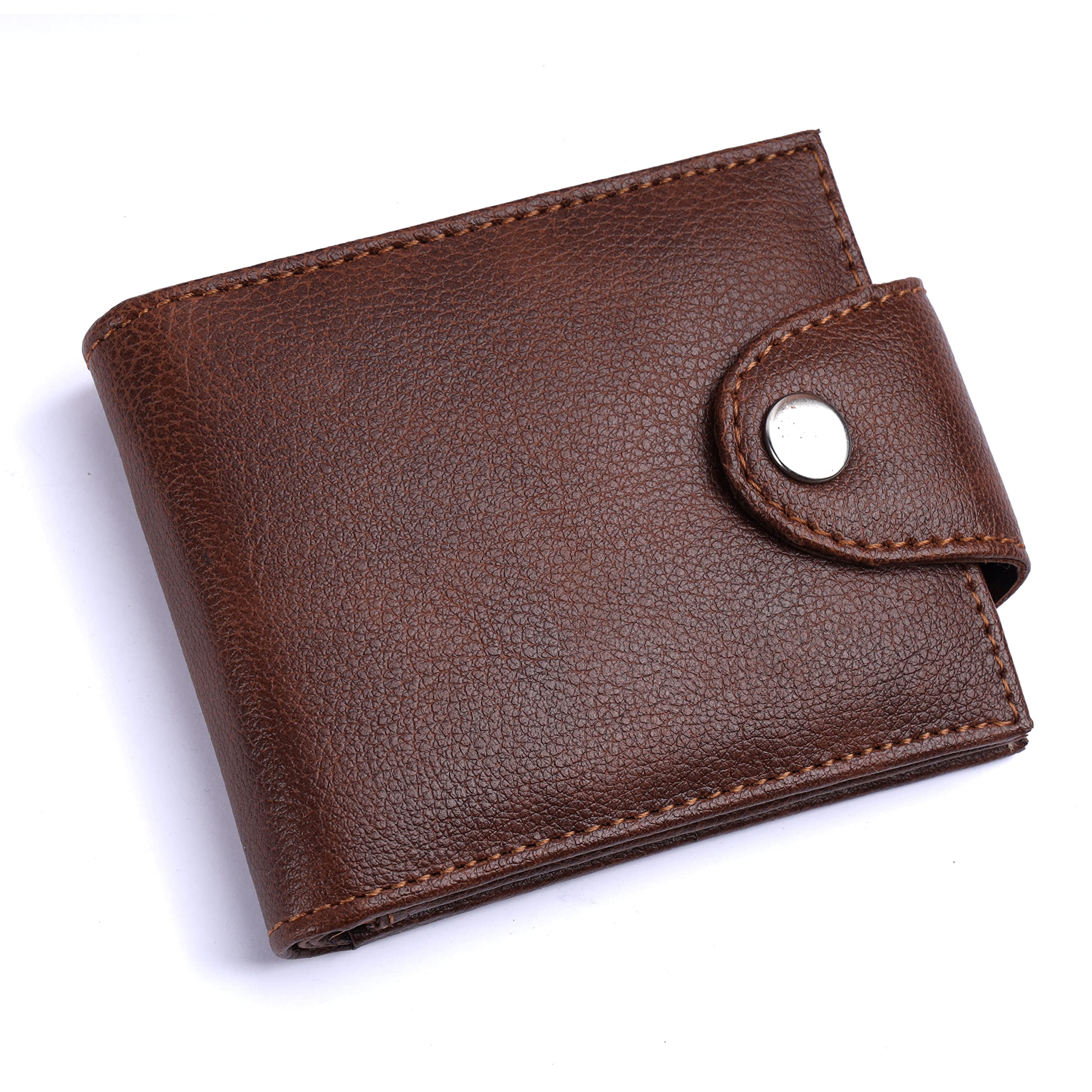 LEATHERSTILERFID Protected Genuine Brown Leather Wallet for Men