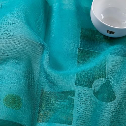 Miniatura 5 de DWCN Cortinas transparentes de lino sintético turquesa, cortinas de gasa con ojales para ventana para dormitorio, sala de estar, 52 x 108 pulgadas