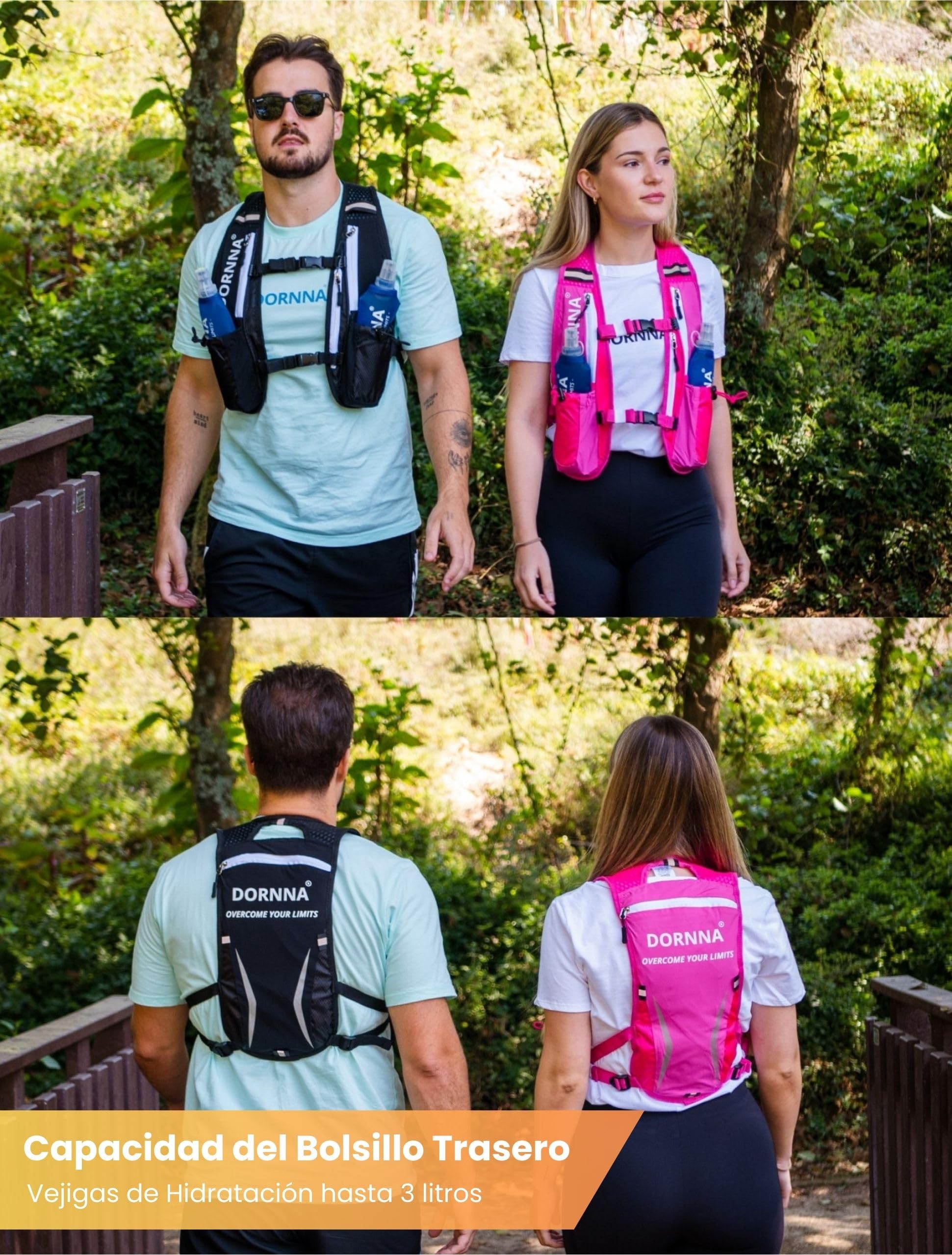 Ultra Terra V2 - Chaleco Hidratación Trail Running + 2 Soft Flask 500ml de Regalo, Mochila de Correr Hombre y Mujer, Bolsillo Trasero para Vejigas de hasta 1.5L.