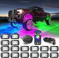 Vista 9 de MICTUNING C2 Max RGB+IC Chasing Color Rock Lights - Kit de Luces LED de 8 Módulos para Iluminación Inferior, Modos de Iluminación Dinámicos