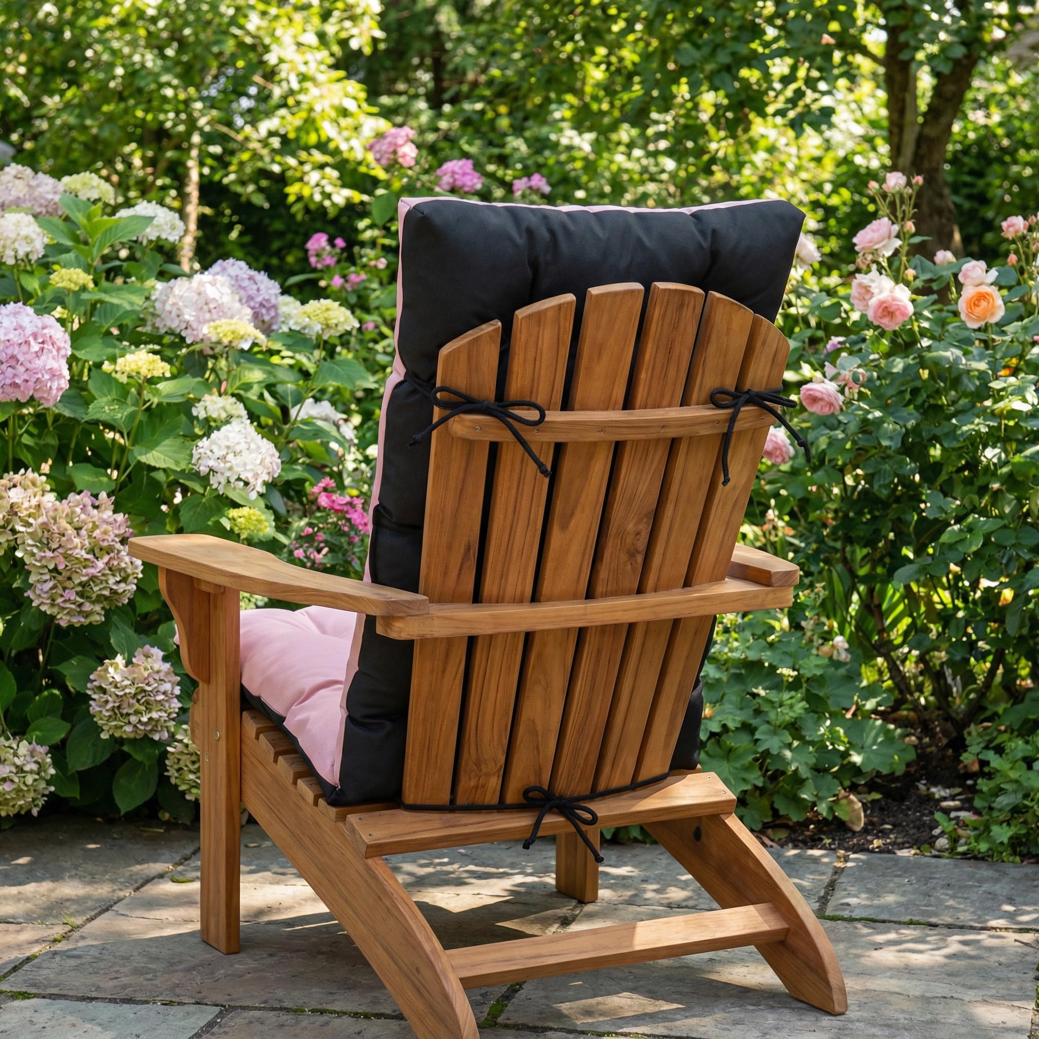 Hochlehner Auflagen für Gartenstuhl mit Rückenlehne, Sitzkissen Outdoor wasserabweisend, komfortable Stuhlkissen für Balkon, Terrasse und Garten, Bequeme Sitzpolster (120x50x8cm) (4, Rosa)