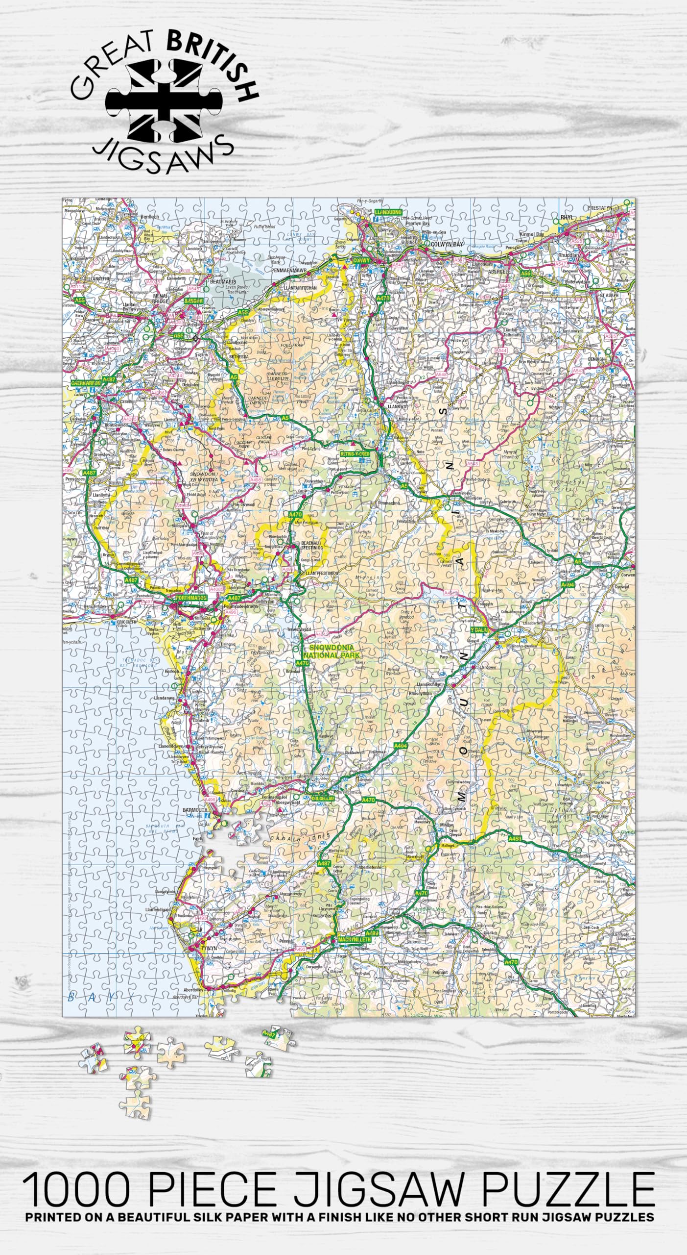 Pieceful Maps Jigsaw Puzzle, Snowdonia - Image 2