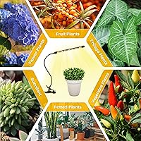 Vista 7 de iPower 21 Luz LED de Crecimiento con Espectro Completo para Plantas de Interior, Cuello de Cisne Ajustable, 3 Modos de Luz y 10 Niveles Regulables