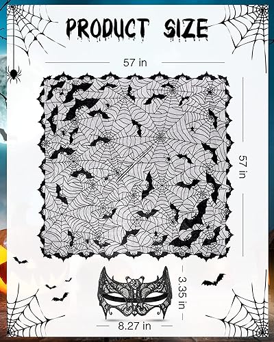 Miniatura 3 de Spider Web Poncho and Lace Mask Halloween Scary Costumes for Women for Masquerade Party Carnival