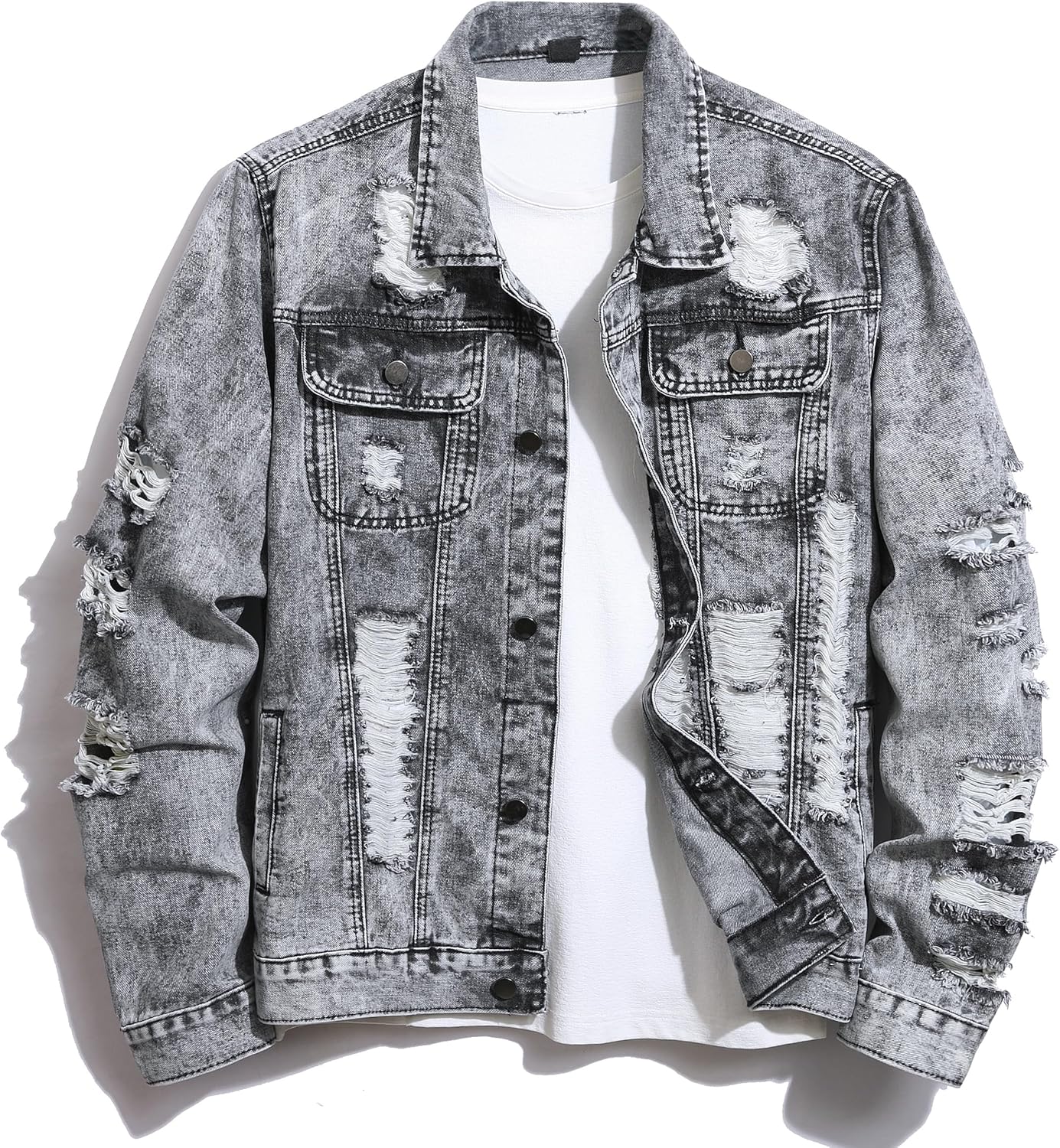 Jean Jacket Men, Mens Denim Jacket Distressed Ripped Australia