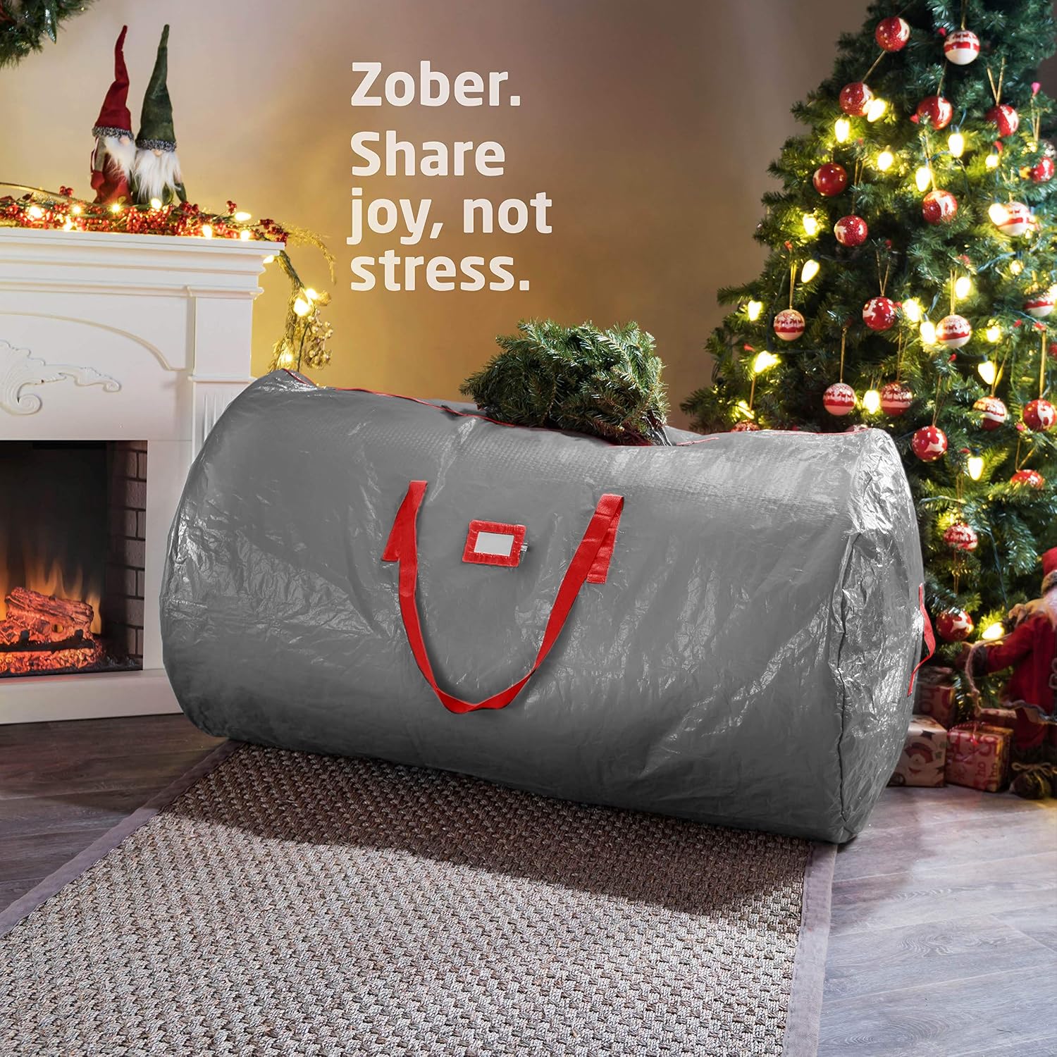 Artificial Christmas Tree Storage Bag - Fits Up to 7.5 Ft Holiday Xmas Disassembled Trees with Durable Reinforced Handles & Dual Zipper - Waterproof Material Protects from Dust, Moisture, & Insects