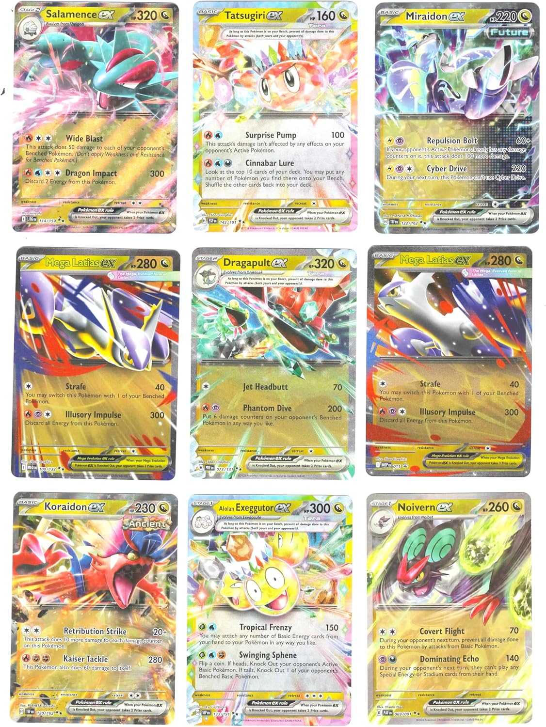 Pokemon ex 9 Card Lot - Dragon Type - Ultra Rare Foil - Mega Latias Dragapult Salamence