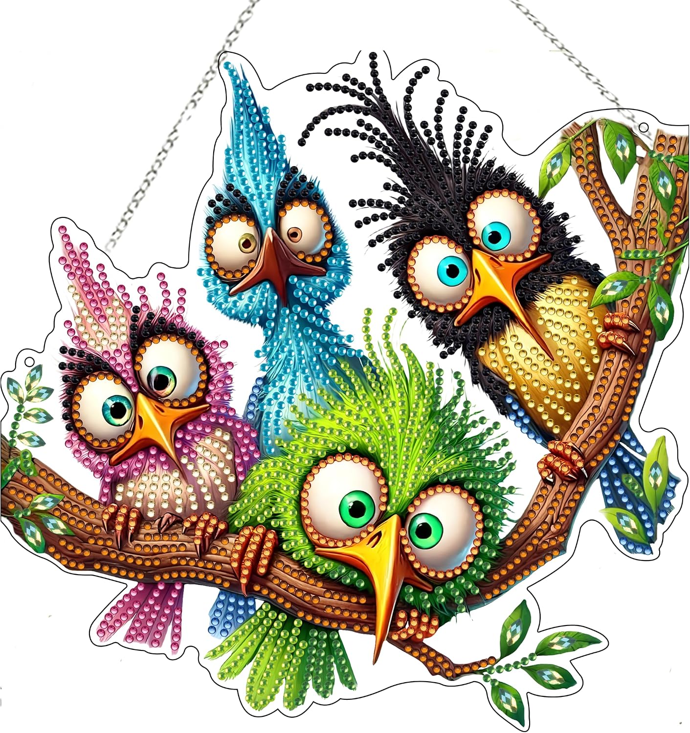 Four Birds Diamond Painting Kit for Adults, Acrylic Hanging Ornament