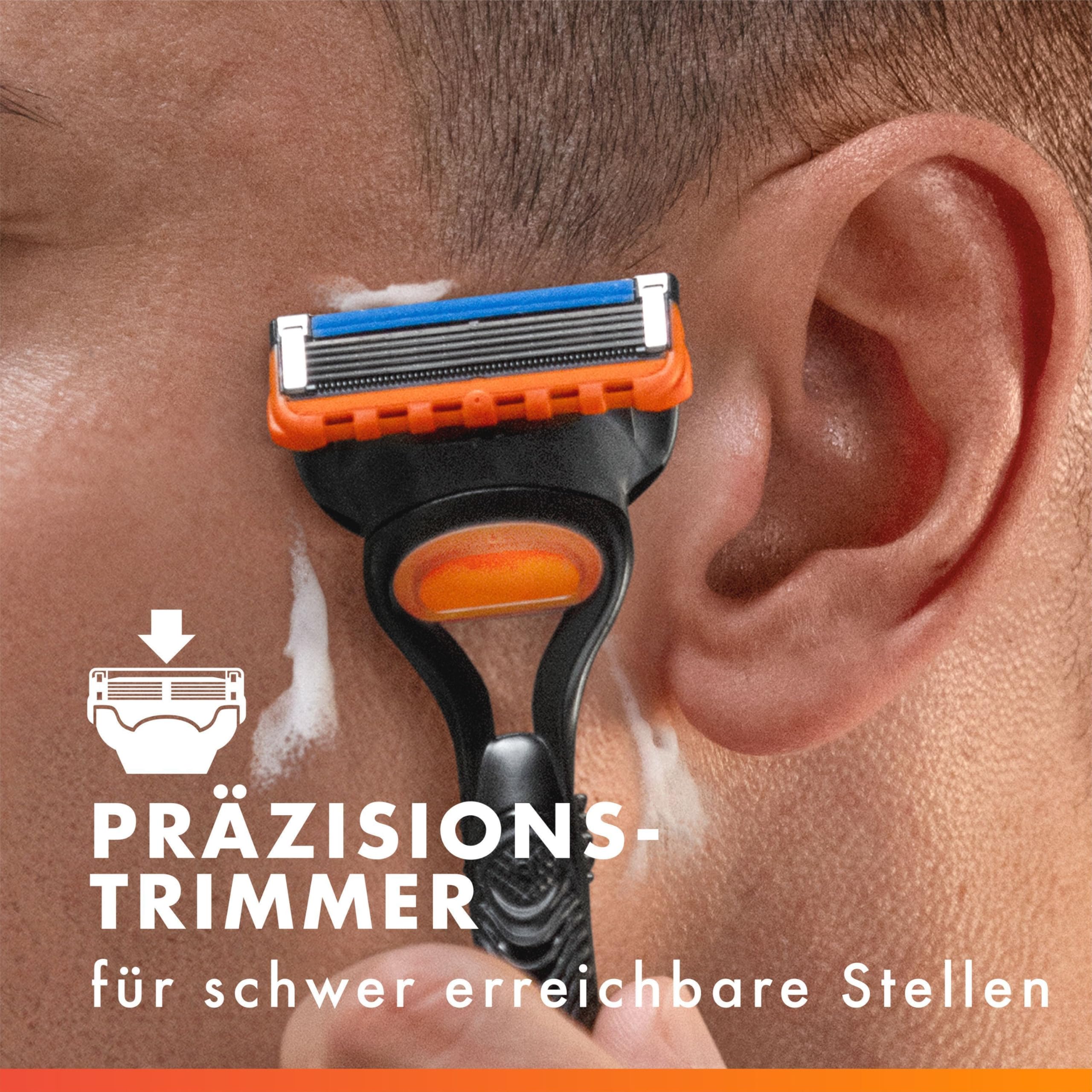 Gillette Fusion 5 Rasierer Herren, Nassrasierer, Metall, Schwarz - Herrenrasierer, Inkl. 1 Handstück, 12 Rasierklingen mit Gleitstreifen Und 5 Klingen für Eine Gründliche, Langanhaltende Rasur