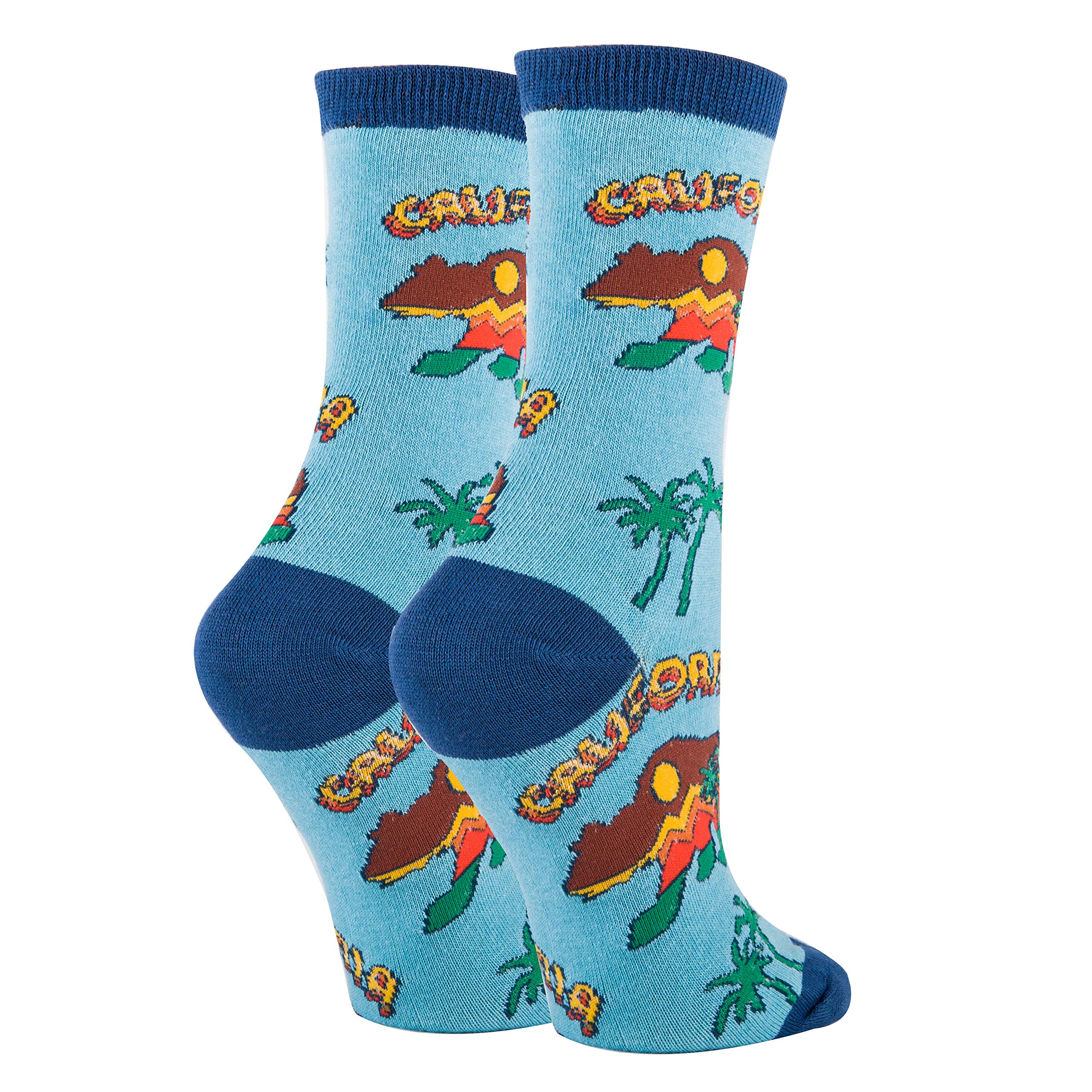 ooohyeah Women's Crew Funny Novelty Socks, City State Gifts Souvenirs, Crazy Fun Dress Socks, Shoe Size 5-10