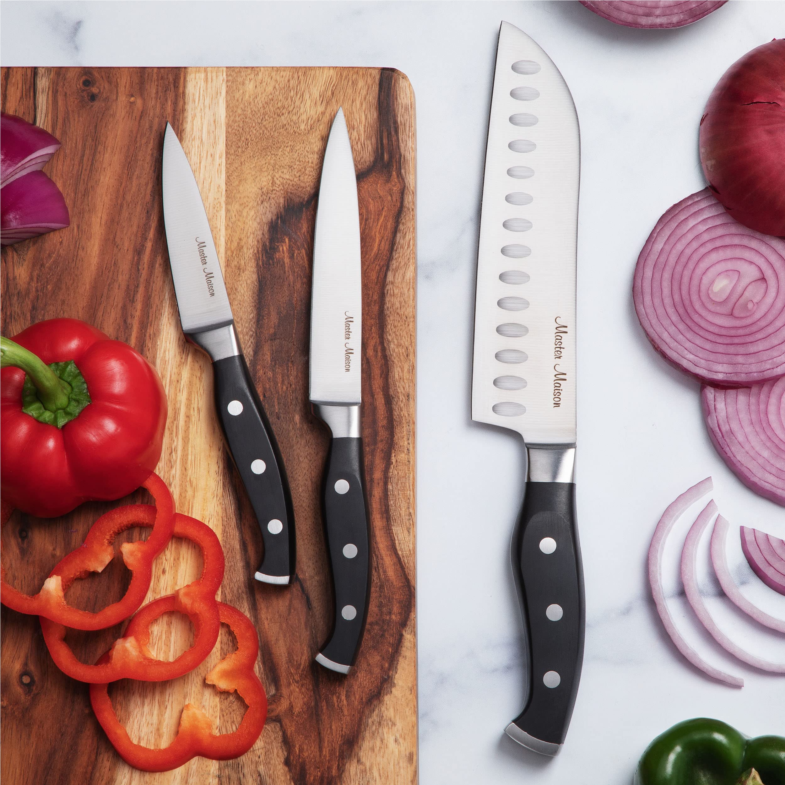 19Piece Premium Kitchen Knife Set With Knife Block Master Maison