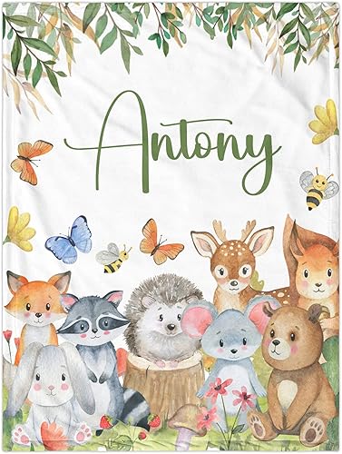 Manta de bebé personalizada para niños, manta de bebé personalizada con nombre súper suave para niños, mantas personalizadas de animales para bebés,