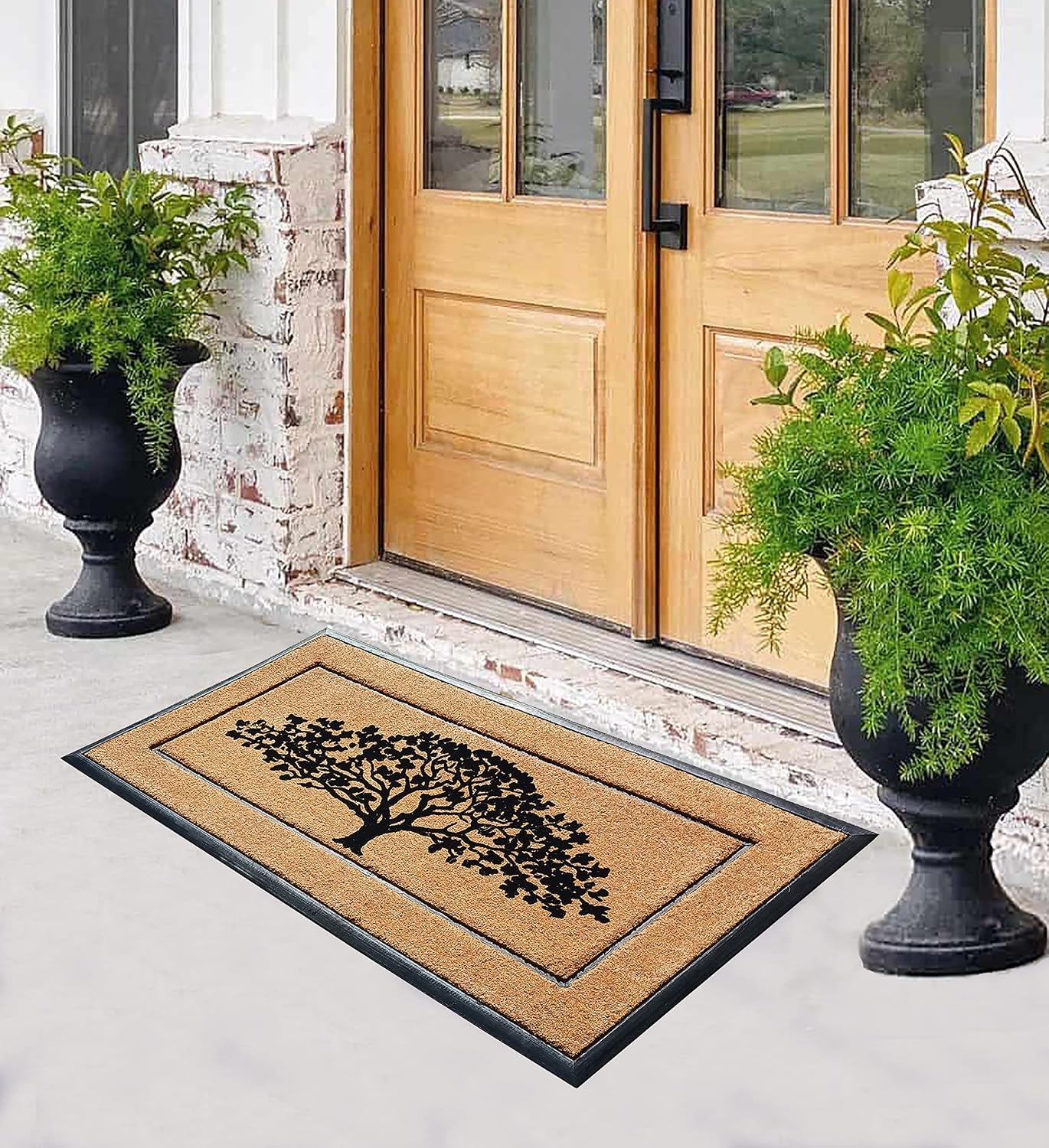 A1HC Natural Coir & Rubber Door Mat, 30"x60", Thick, Durable, Heavy Duty, Anti-Shed, Fade-Resistant, Long-Lasting Outside Entrance Large Doormat for Front Porch