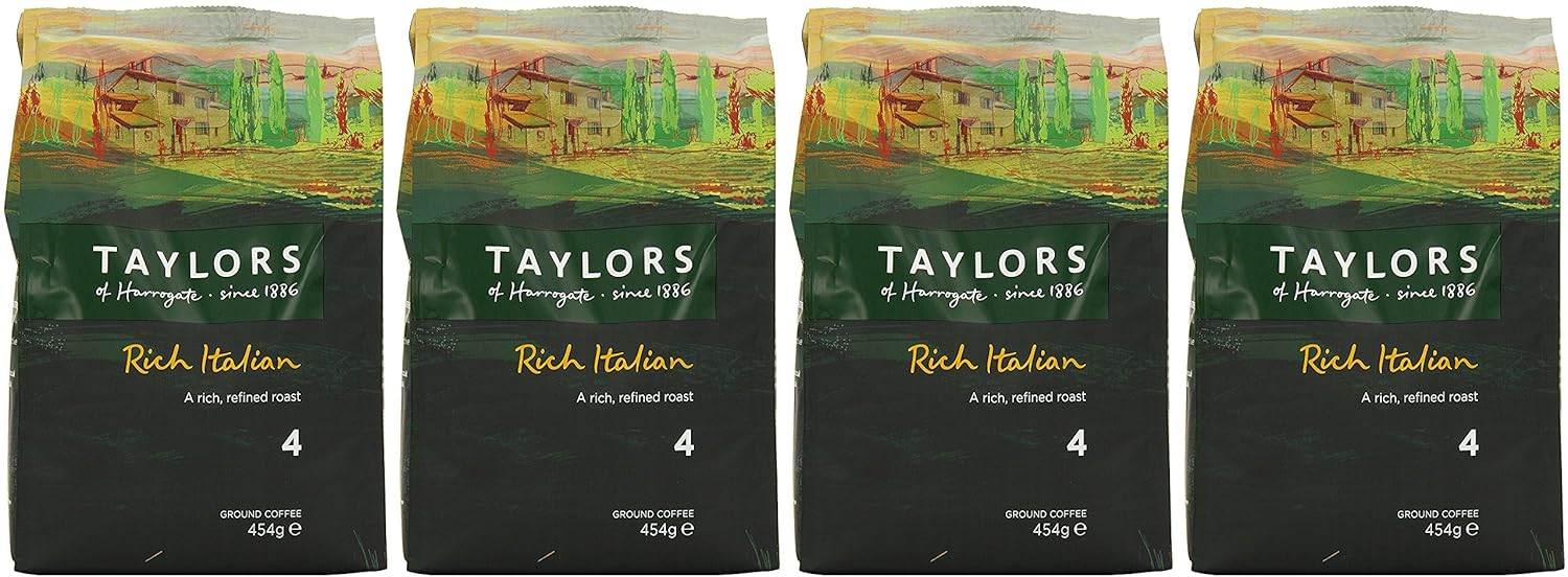 Taylors of Harrogate Rich Italian Ground Coffee 454 g (Pack of 4)