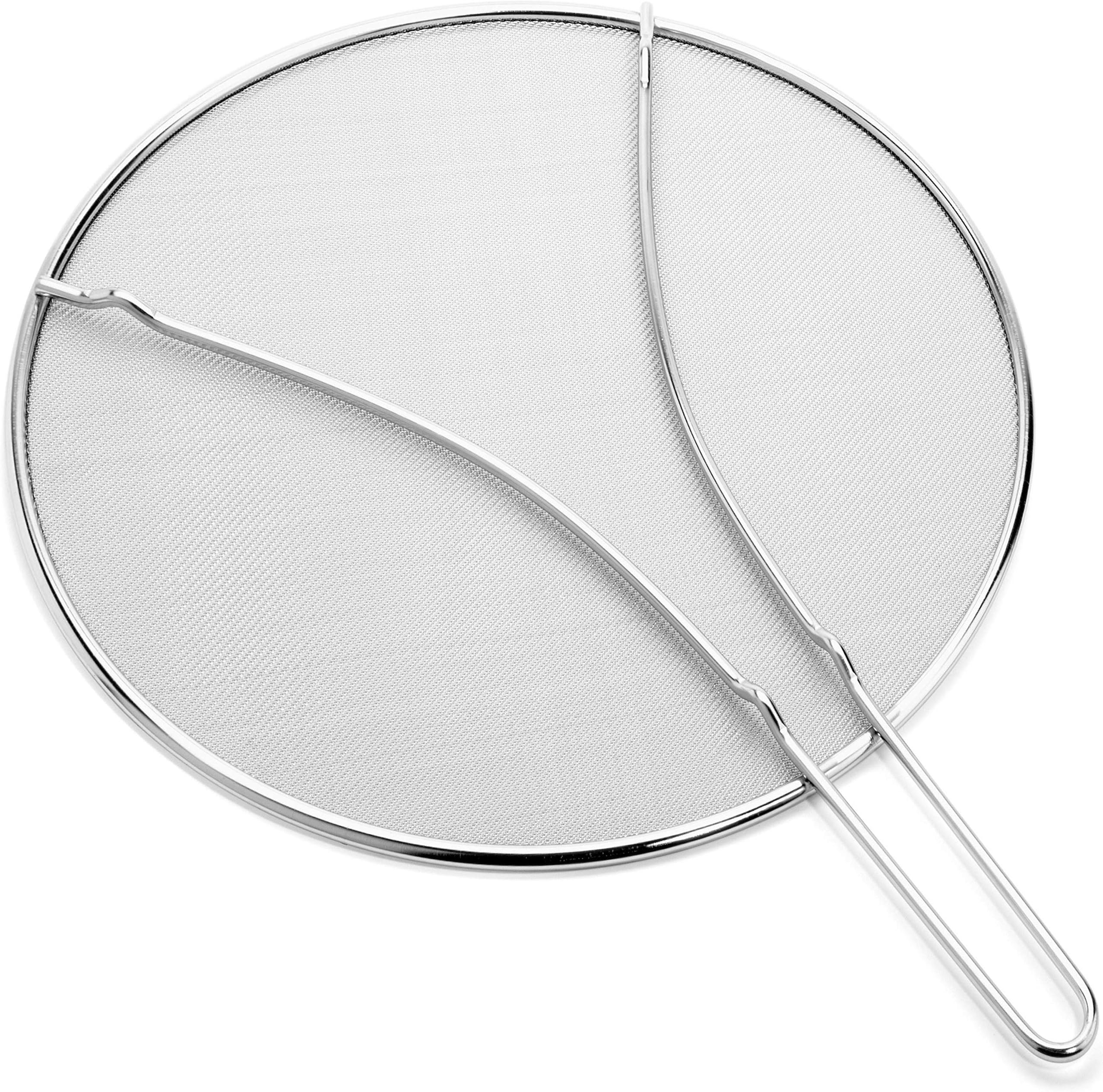 Silchef Splatter Screen for Frying Pan 13” - Stops 99% of Hot Oil Splash – Rust Proof Stainless Steel Grease Splatter Guard with Resting Feet