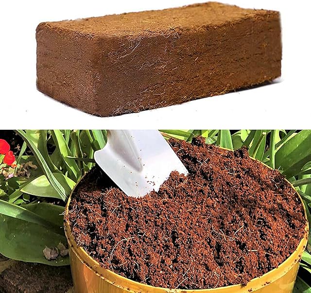Coconut Coir Bricks Natural Seed Starter with Low EC and pH Balance Enhance Root Growth in Herbs, Flowers, House Plants, Organic with High Expansion 650g(8L)/each