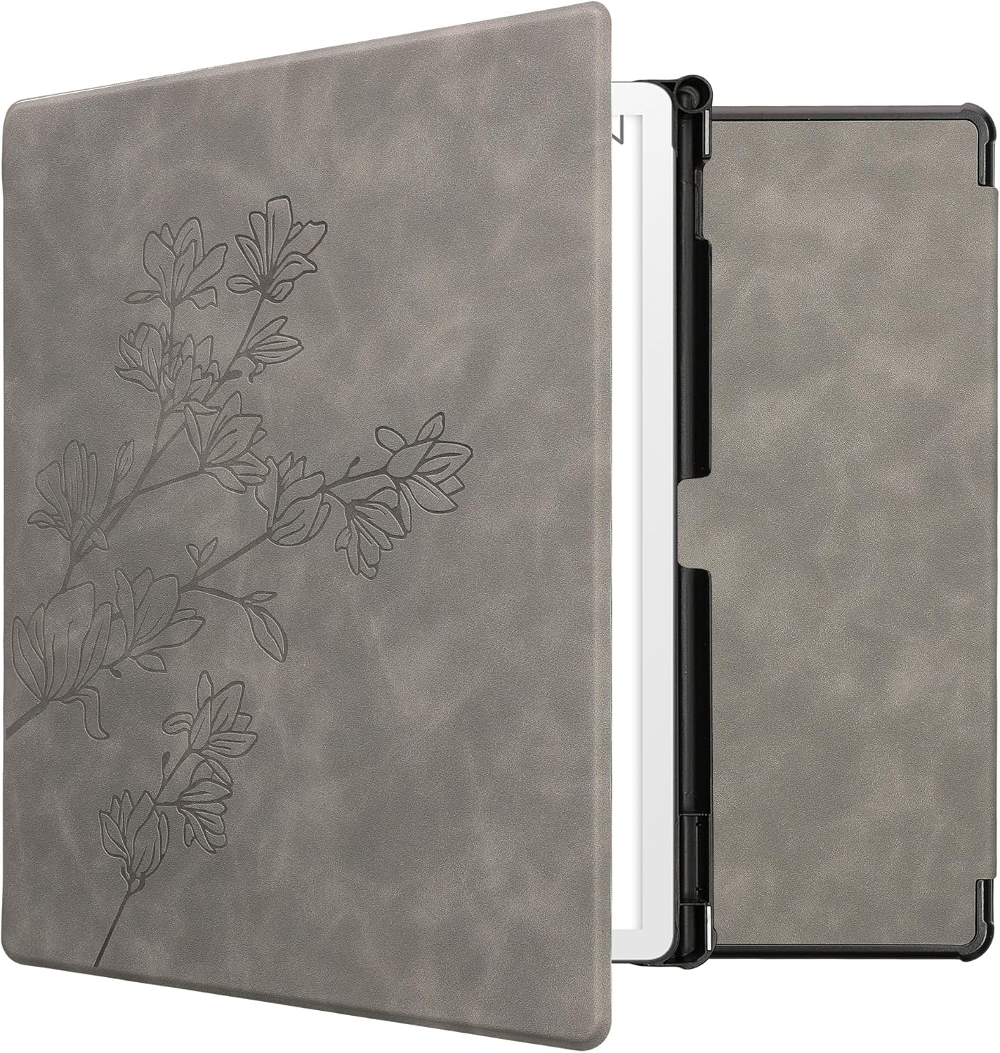 kwmobile Cover Compatible with Amazon Kindle Scribe 11" (2025) Cover - eReader Case - Magnolias Grey