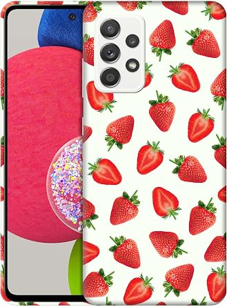 GlamCase for Samsung Galaxy A52 5G / 4G / A52s 5G, Samsung A52 5G / 4G / A52s 5G Case - Strawberry Pattern Printed Cute Slim Fit Plastic Back Phone Case for Samsung A52 5G / 4G / A52s 5G