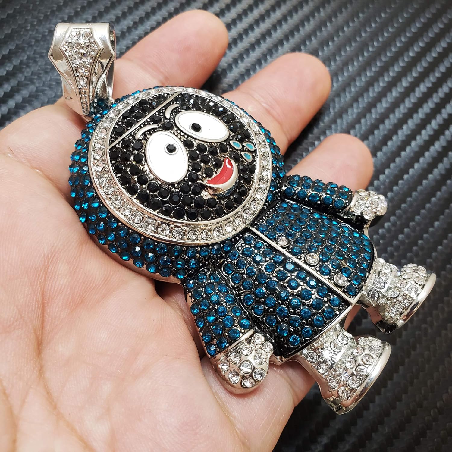 Hip Hop Iced Large BRICK SQUAD ESKIMO Pendant & 18" 1 ROW Tennis Choker Chain Necklace - Image 7