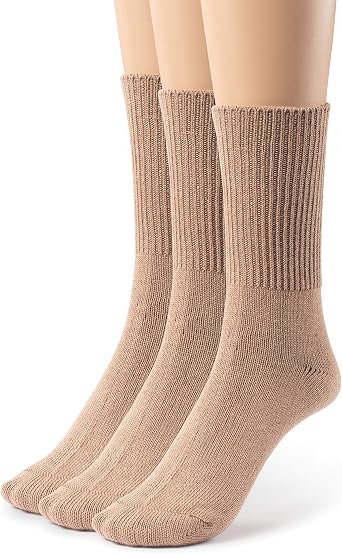 Silky Toes Mens Bamboo Non binding Diabetic Sock Seamless Soft Crew Socks For Men, Available In Plus Sizes | 3 or 6 Pk