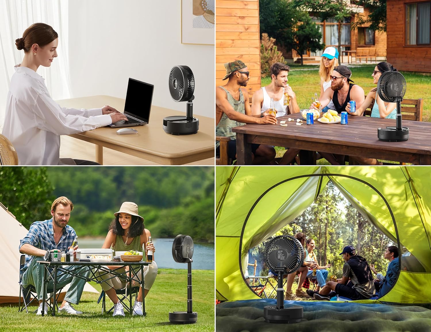 20000mAh Battery Operated Fan, Rechargeable Portable Fan, 112H Run, 9 Speeds Oscillating with Remote, Battery Powered with Timer & Light for Travel Cruise Essentials RV Outdoor Power Outage - Image 8