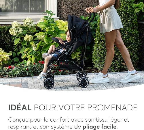 KikkaBoo Beetle Strolling Chair, Stroller, Up to 22 kg, Folded, Lightweight, Compact, Black - 5