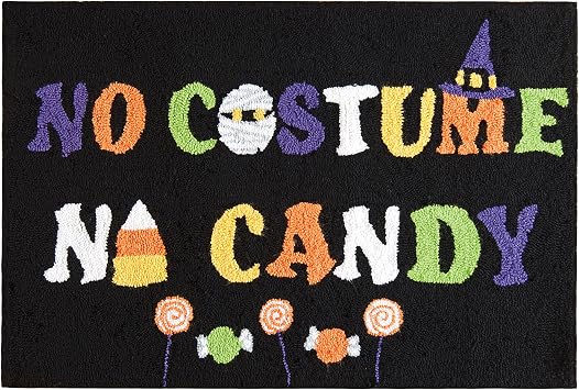 C&F Home 20" x 30" Halloween No Costume No Candy Premium Indoor Door Rug