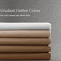 Vista 2 de Cortina de ducha de 78 pulgadas de largo, tela texturizada, cortinas de baño marrones, cortinas de poliéster degradado para baño, cortina de ducha