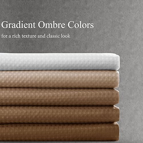 Miniatura 2 de Cortina de ducha de 78 pulgadas de largo, tela texturizada, cortinas de baño marrones, cortinas de poliéster degradado para baño, cortina de ducha