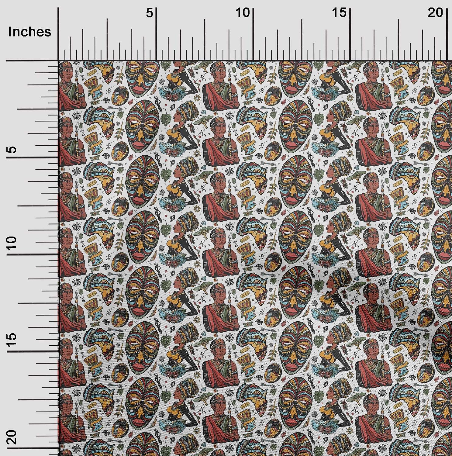 oneOone Georgette Viscose Orange Fabric African Dress Material Fabric Print Fabric By The Yard 42 Inche Wide-9598