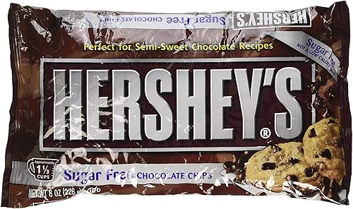 Hershey's Chips de chocolate semidulce sin azúcar, bolsas de 8 onzas (paquete de 6)