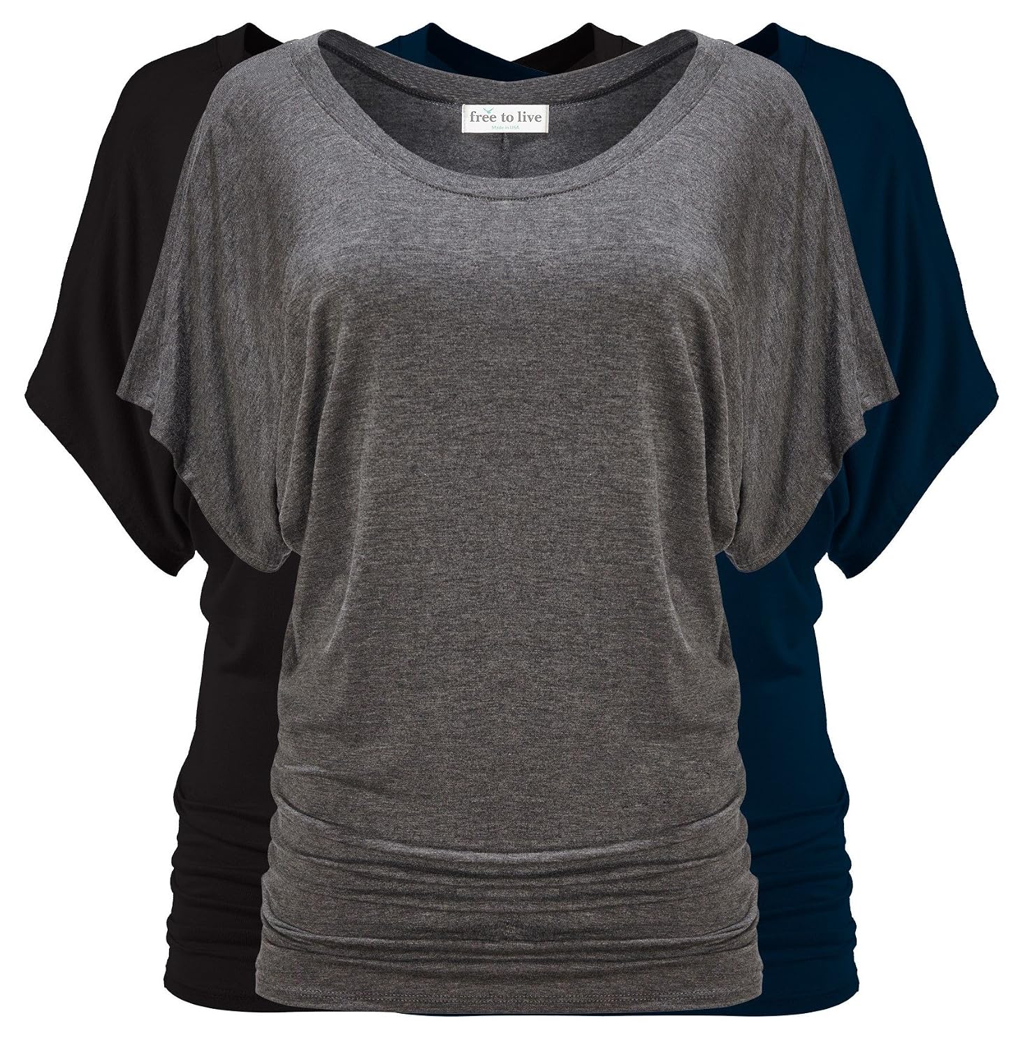Free to Live 3 Pack Dolman Short Sleeve Business Casual Tops for Women Travel Clothes Dressy Shirts Summer Fall Tunic Outfits - Review, Price and Buying Guide