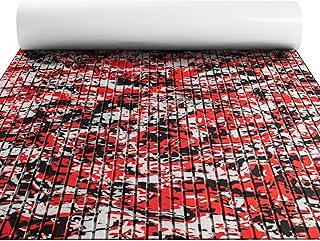 FOCEAN Boat Flooring EVA Foam Boat Decking Marine Flooring Camo Self-Adhesive Marine Mats for Boats Yacht Kayak RV 94.5"x15.7", Speed Red