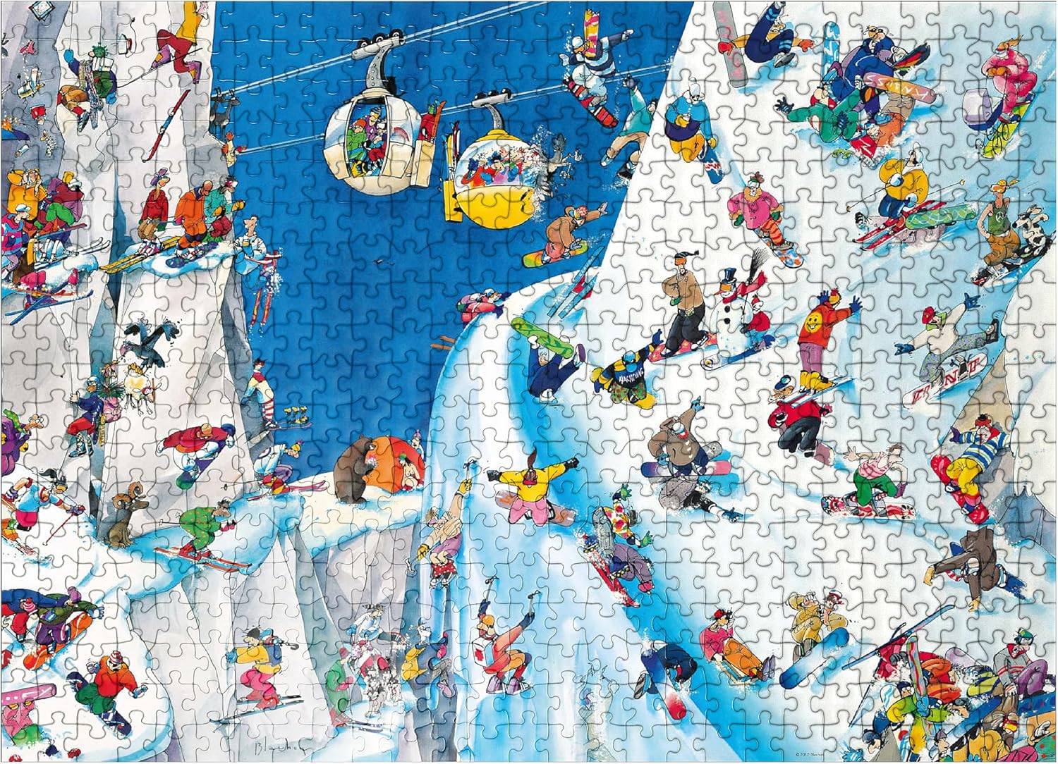 MyPuzzle Snowboards - Blachon - Cartoon Classics - Premium 1000 Piece Jigsaw Puzzle for Adults