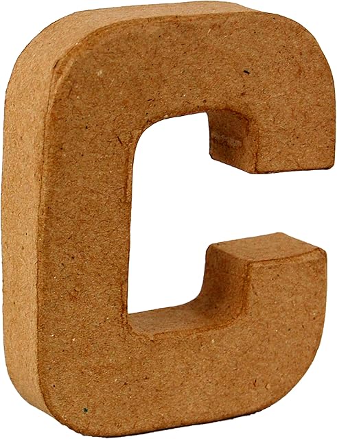 Country Love Crafts 4-inch/ 10cm 3D Letter C Papier Mache