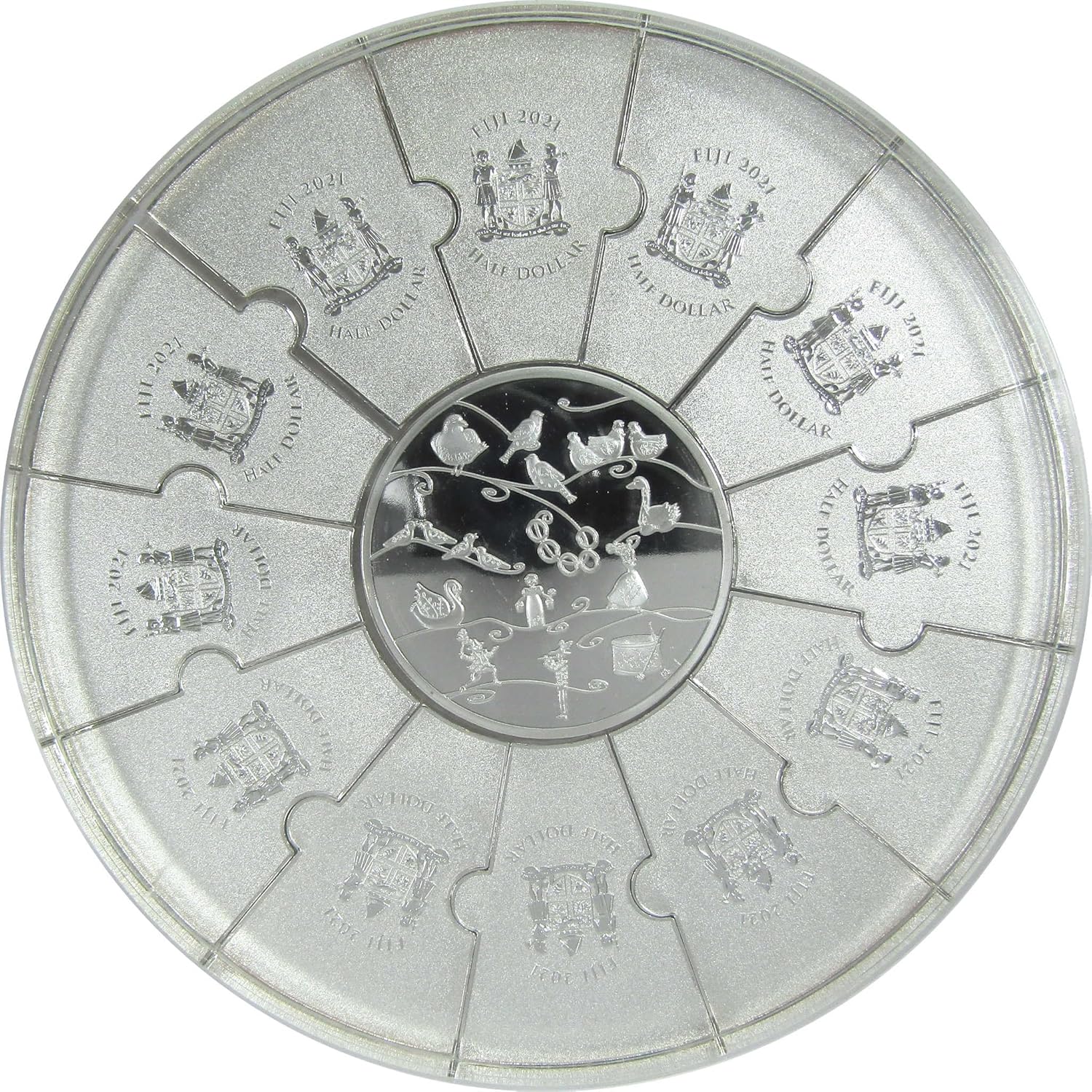 12 Days of Christmas 13 Piece Set Brilliant Uncirculated 2021 Fiji