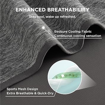 Bedsure Cooling Blanket Double Size - Dual Sided, Twin, Grey, 150x200cm | Rayon Derived from Bamboo and Arc-chill Cooling Fiber, Cooling Blanket for Night Sweats and Hot Sleepers, Summer, Lightweight