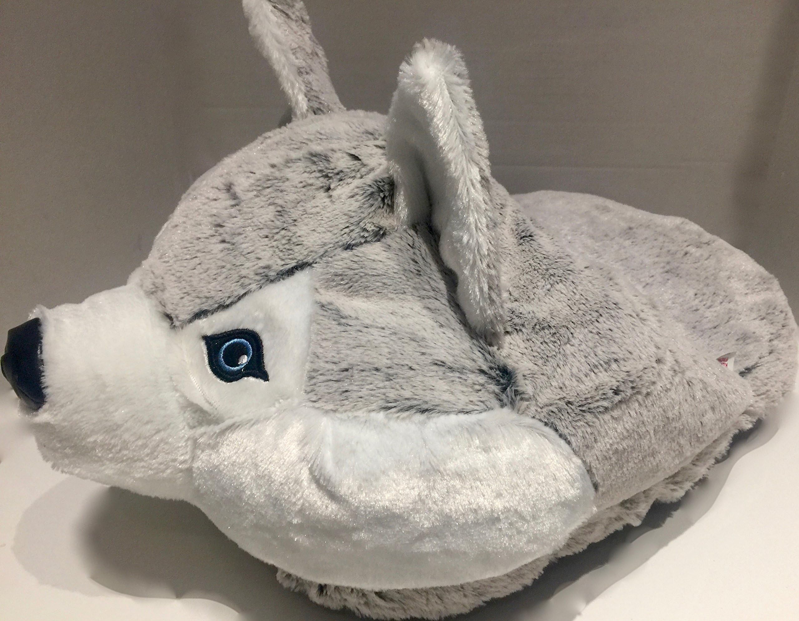 Luxurious Giant slipper - Grey Woodland Wolf - Luxurious Double slipper - Supersoft Wolf Slipper - Animal slippers novelty slipper - Large foot warmer