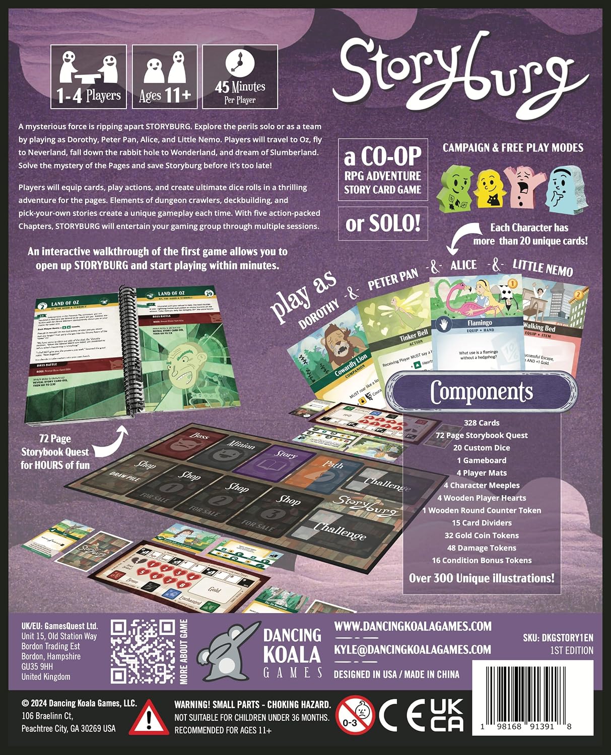 Storyburg Board Game | Adventure Story Deckbuilding Game | Cooperative or Solo | Pick-Your-Path, RPG, Dungeon-Crawling, Dice-Chucking | Campaign and Freeplay Modes | Ages 11+ | 1-4 Players