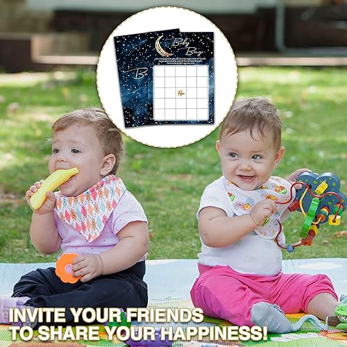Miniatura 4 de Over The Moon - Juego de baby shower, juego de fiesta de bingo para baby shower, juegos de fiesta de revelación de género Twinkle Little Star,