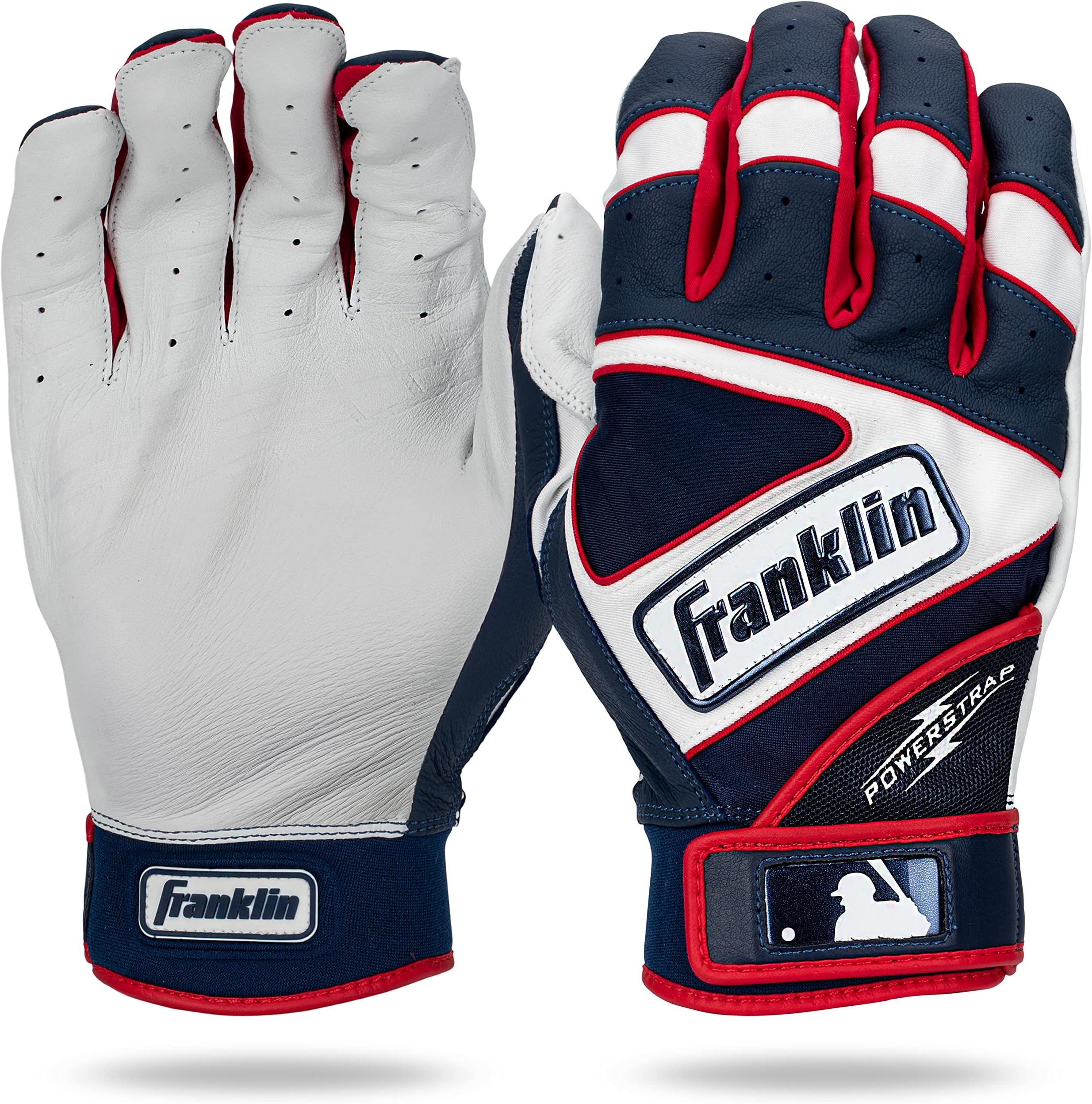 Franklin Sports MLB Baseball Gloves - Powerstrap Batting Gloves for Adults and Teenagers for Men, Women, Boys and Girls