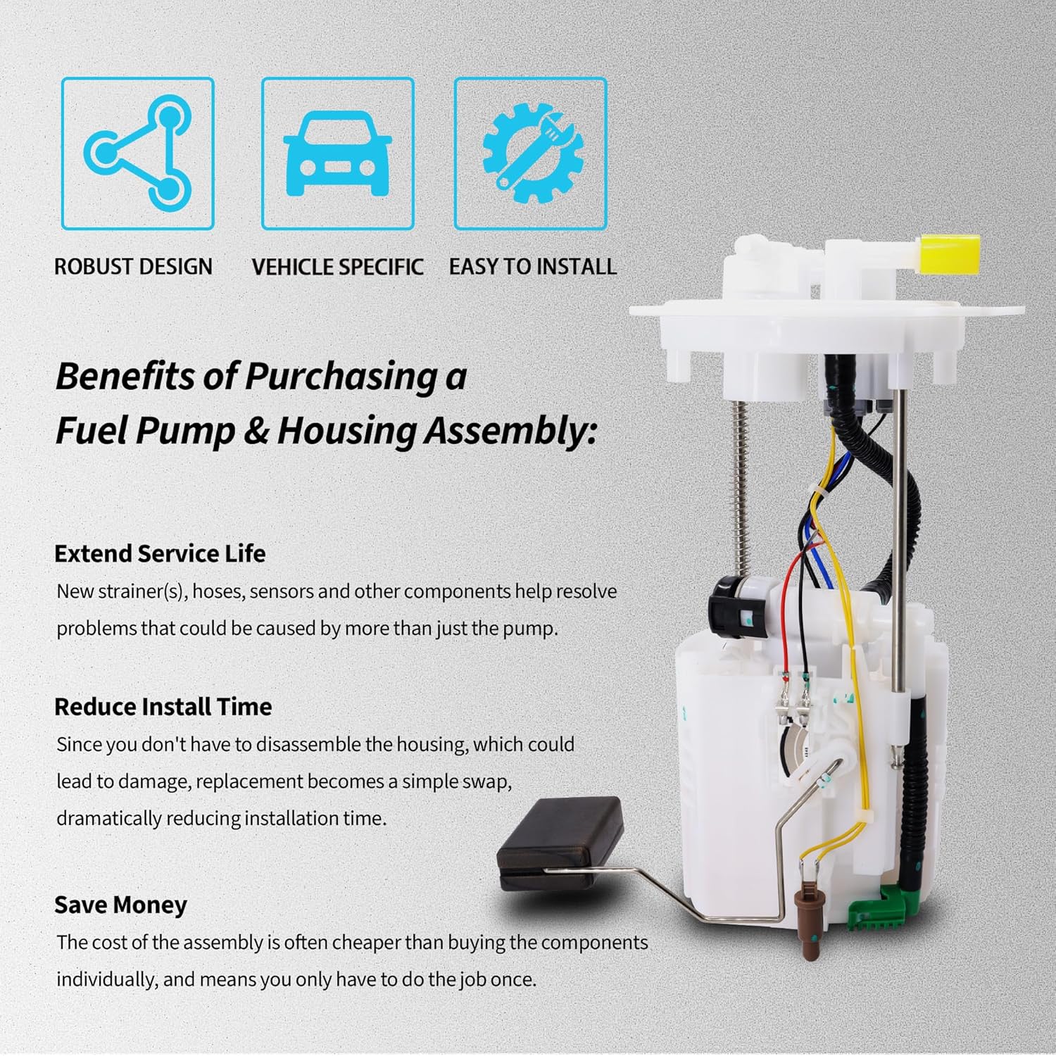 Fuel Pump Module Assembly SP4090M Compatible with Nissan Altima 2013 2014 2015 2016 2017 2018 Nissan Maxima 2016 2017 2018 L4 2.5L V6 3.5L L33 6-Pin Connector, Replace E9183M 17040-3TA0A 17040-3TA0B