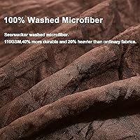 Vista 3 de AveLom - Juego de funda de edredón de sirsaca tamaño Queen (90 x 90 pulgadas), 3 piezas (1 funda de edredón, 2 fundas de almohada), microfibra Marrón