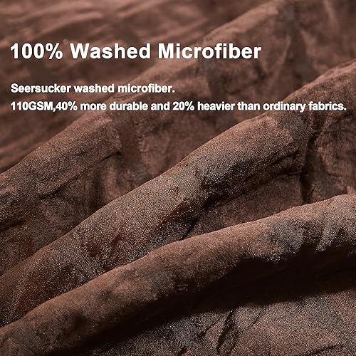 Miniatura 3 de AveLom Juego de funda de edredón de sirsaca tamaño Queen (90 x 90 pulgadas), 3 piezas (1 funda de edredón, 2 fundas de almohada), microfibra lavada